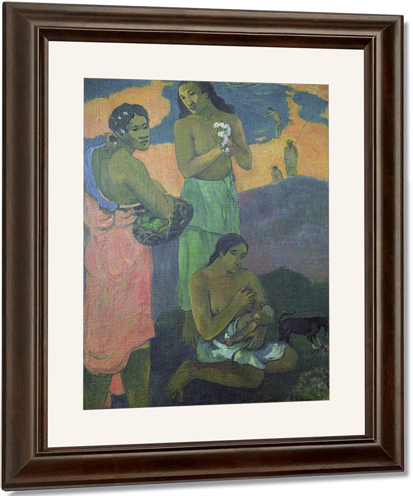 Maternity, Or Three Women On The Seashore By Eugene Henri Paul Gauguin Fine Art Print