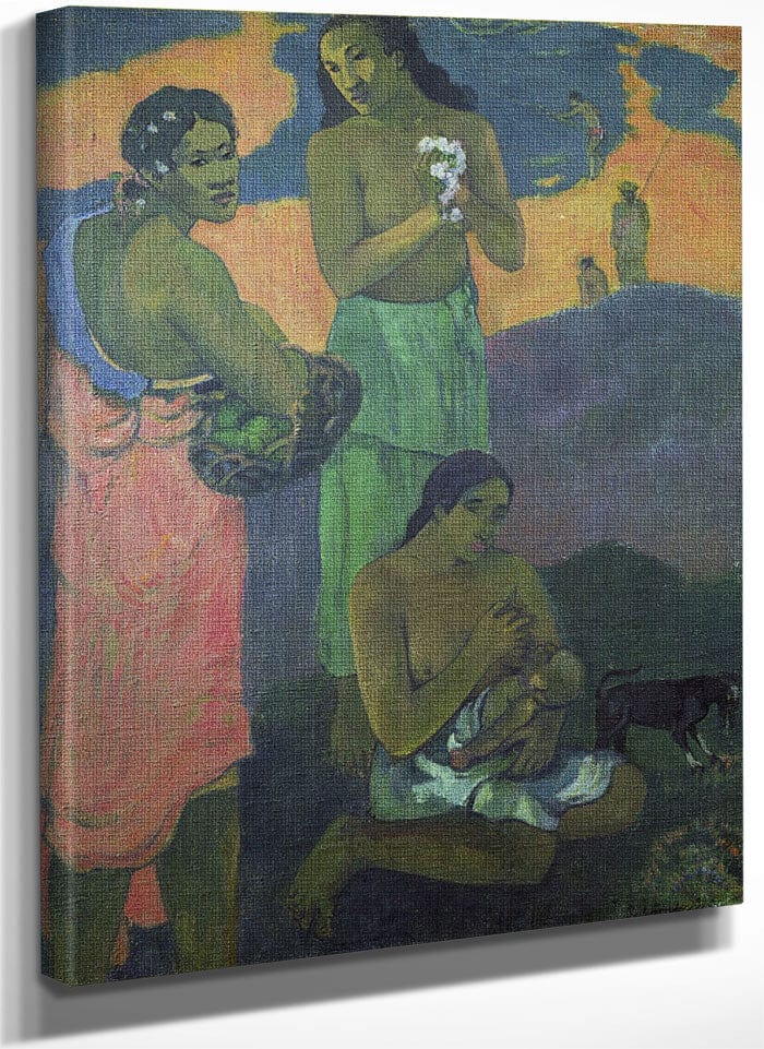 Maternity, Or Three Women On The Seashore By Eugene Henri Paul Gauguin Fine Art Print
