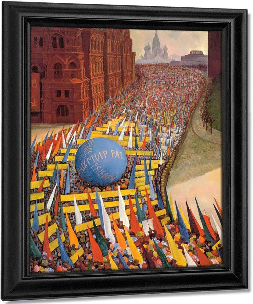 May Day Procession In Moscow By Diego Rivera Fine Art Print