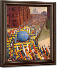 May Day Procession In Moscow By Diego Rivera Fine Art Print