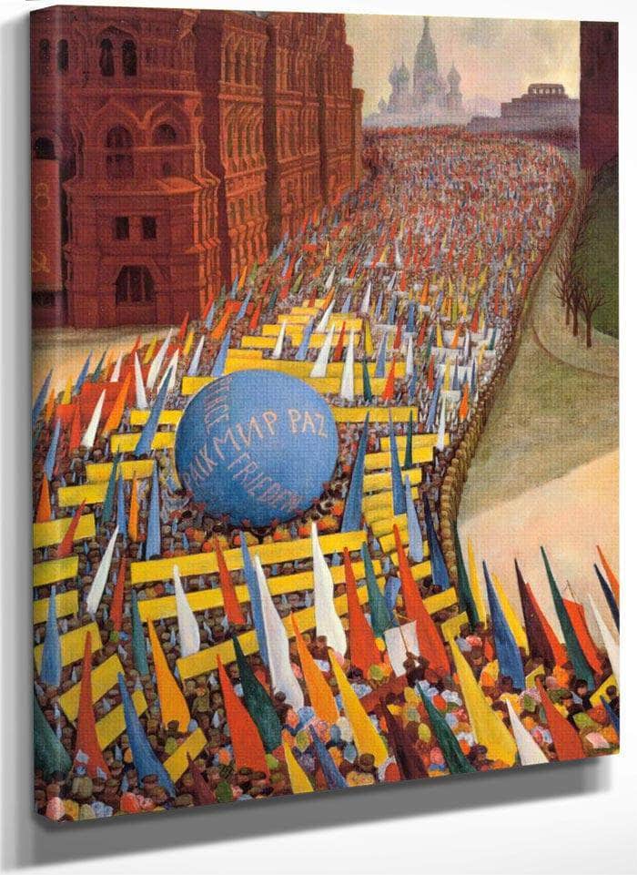 May Day Procession In Moscow By Diego Rivera Fine Art Print