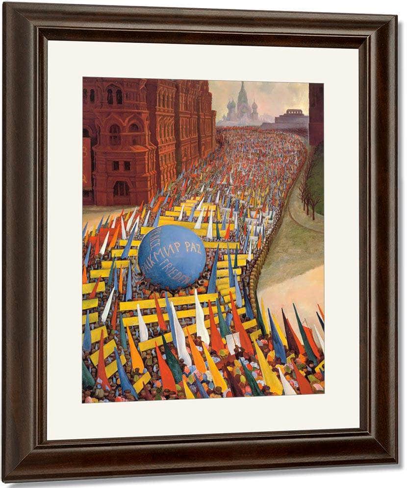 May Day Procession In Moscow By Diego Rivera Fine Art Print