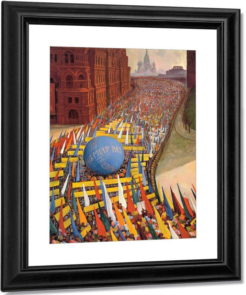 May Day Procession In Moscow By Diego Rivera Fine Art Print