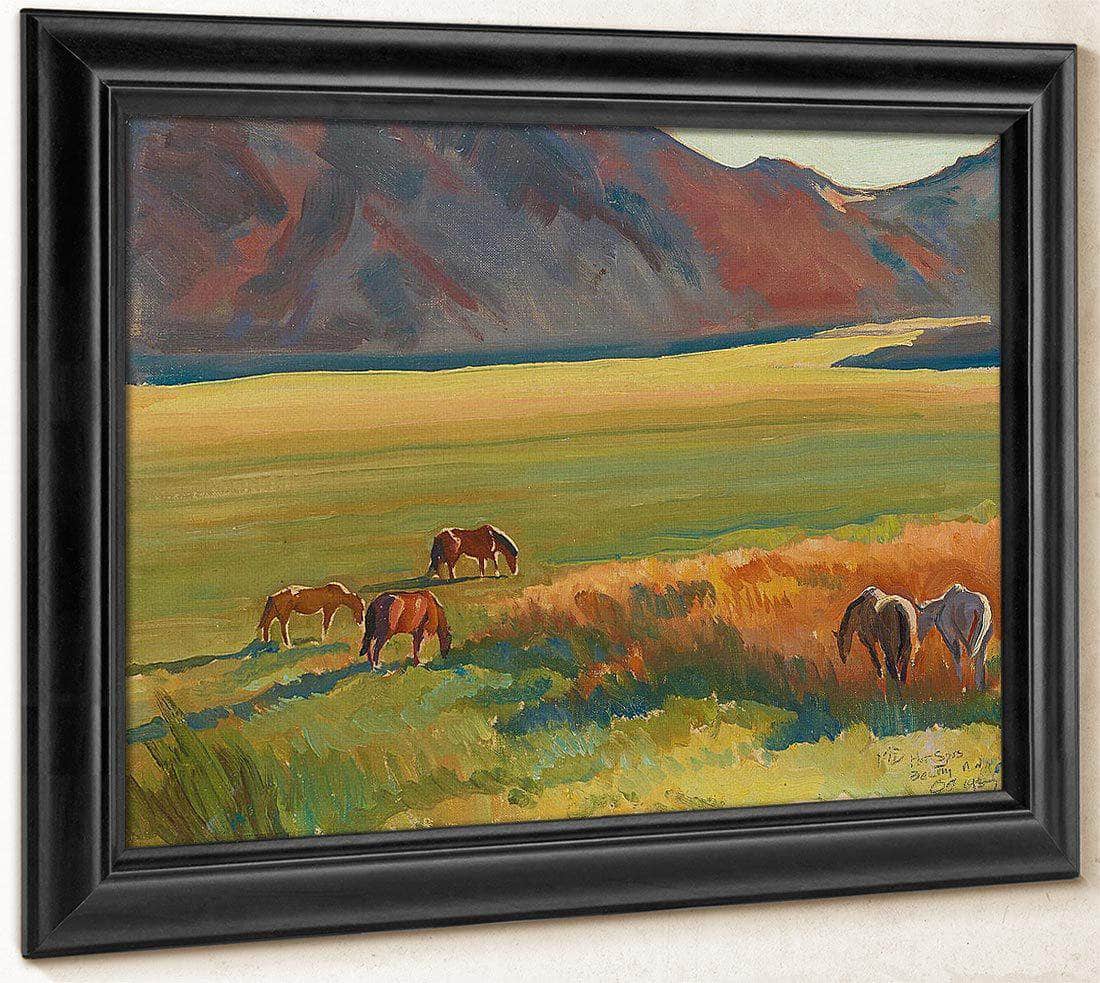 Meadow And Horses By Maynard Dixon Fine Art Print