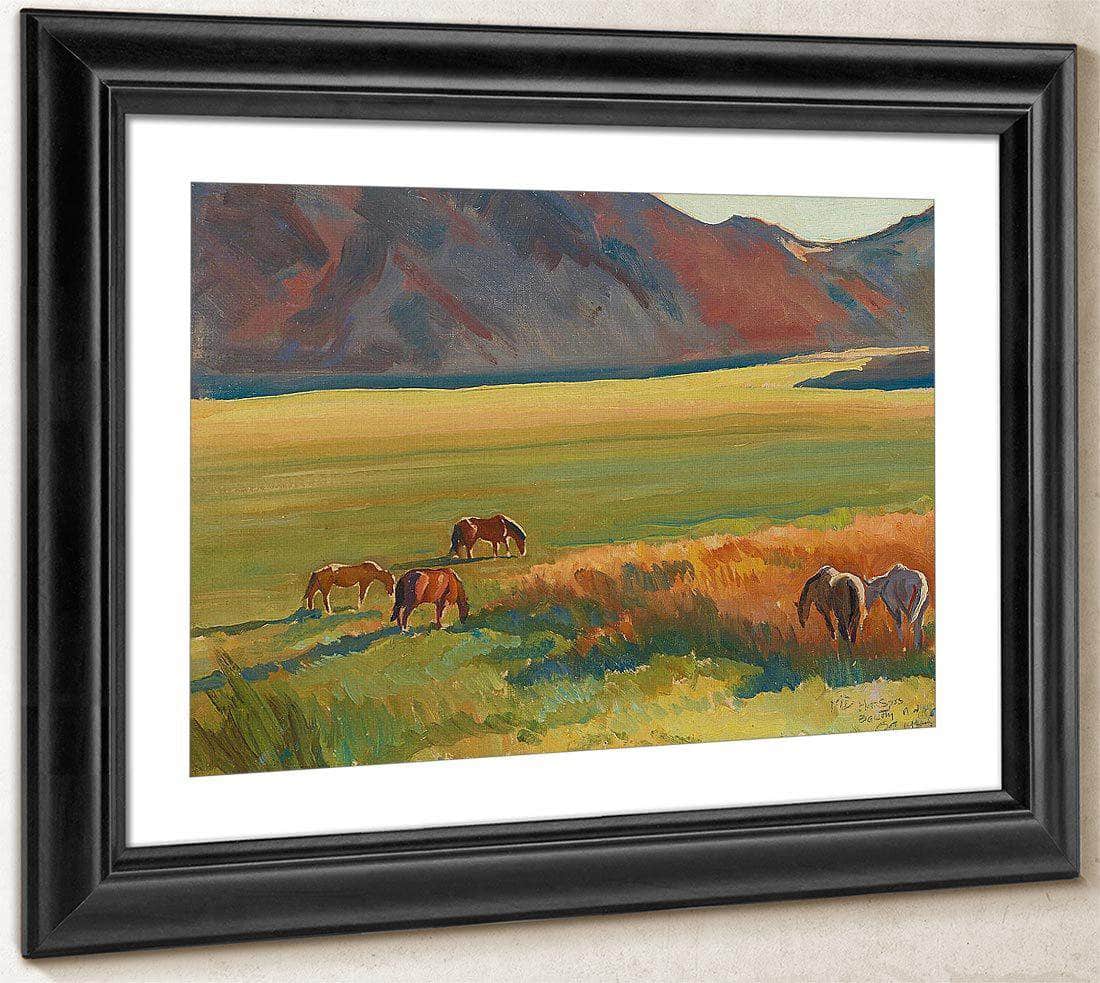 Meadow And Horses By Maynard Dixon Fine Art Print