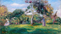 Meadow, Trees And Women Painting Auguste Renoir Canvas Art Fine Art Print
