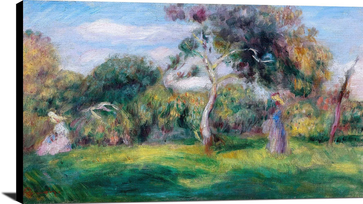 Meadow, Trees And Women Painting Auguste Renoir Canvas Art Fine Art Print