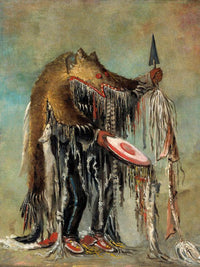 Medicine Man, Performing His Mysteries Over A Dying Man By George Catlin Fine Art Print