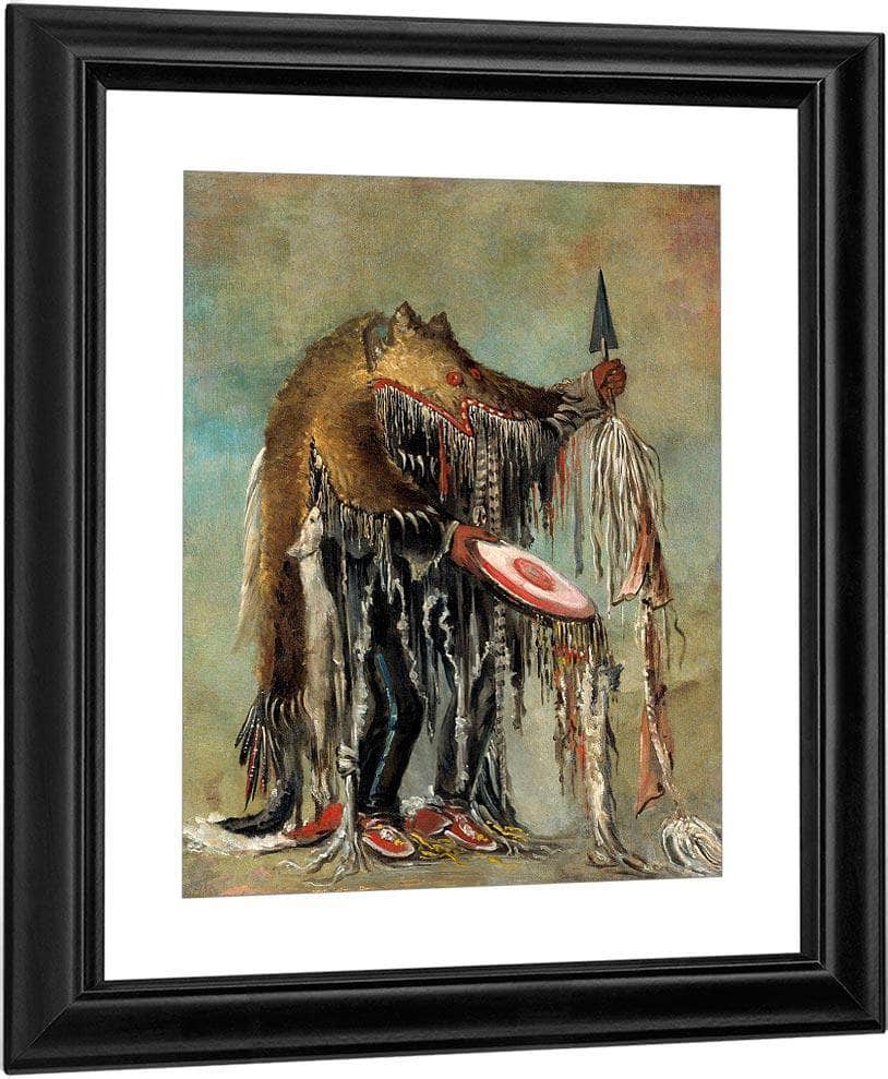 Medicine Man, Performing His Mysteries Over A Dying Man By George Catlin Fine Art Print