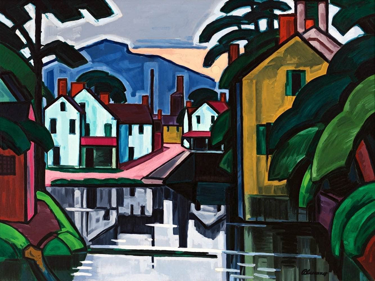 Meditation In A Town New Jersey Painting Oscar Bluemner Canvas Art Fine Art Print