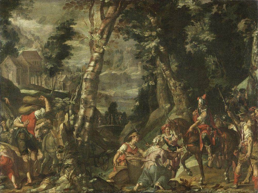 Meeting Between David And Abigail By Joachim Wtewael Fine Art Print