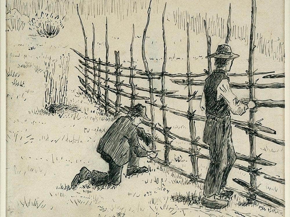 Men Binding Hay Racks By Nicolai Astrup Fine Art Print