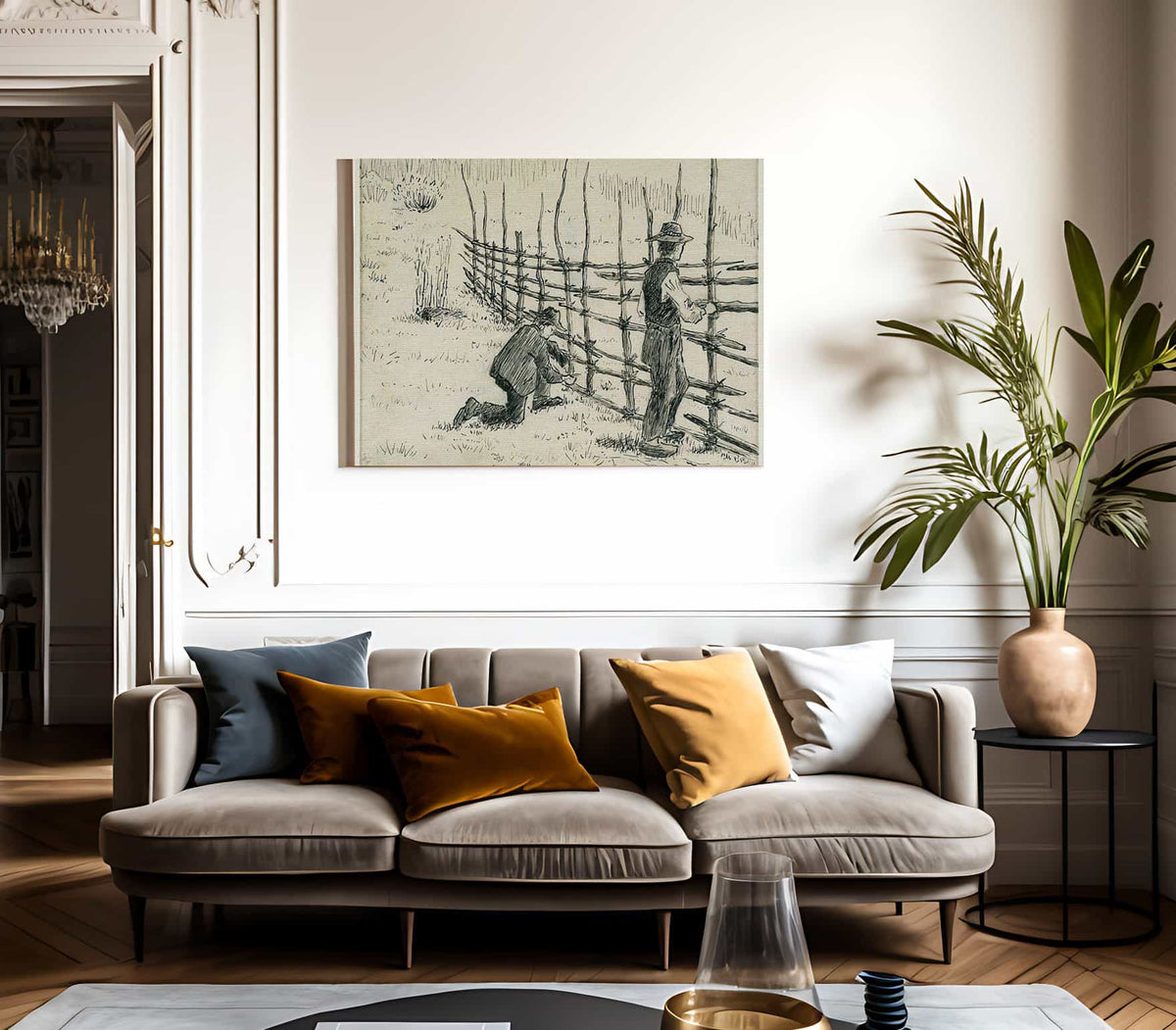 Men Binding Hay Racks By Nicolai Astrup Fine Art Print