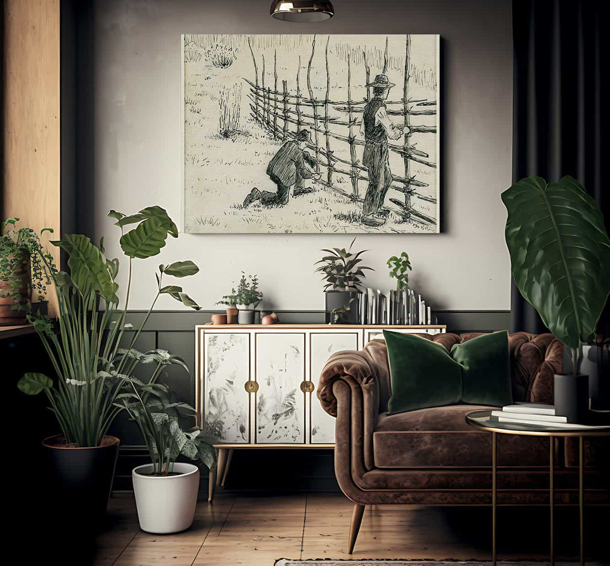 Men Binding Hay Racks By Nicolai Astrup Fine Art Print