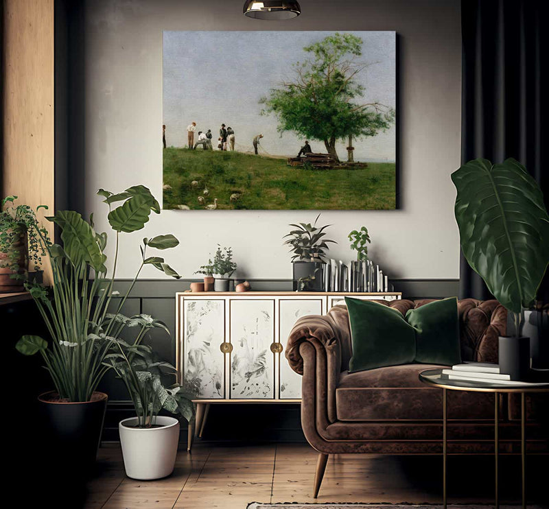 Mending The Net By Thomas Eakins Fine Art Print