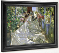 Mending The Sail By Joaquin Sorolla Y Bastida Fine Art Print