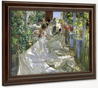 Mending The Sail By Joaquin Sorolla Y Bastida Fine Art Print