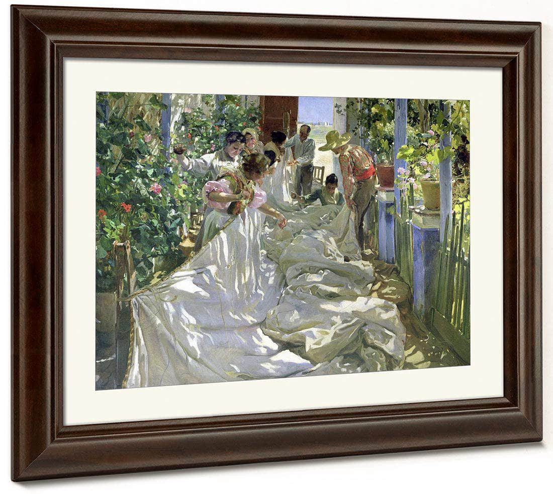 Mending The Sail By Joaquin Sorolla Y Bastida Fine Art Print