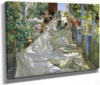 Mending The Sail By Joaquin Sorolla Y Bastida Fine Art Print