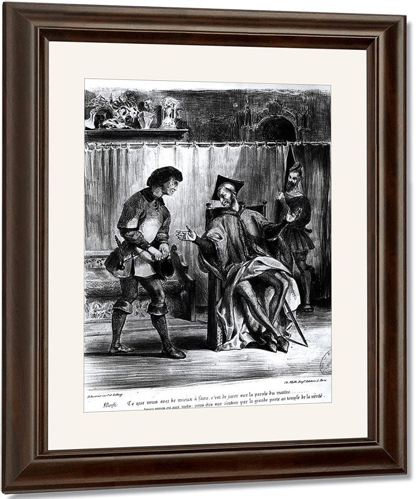 Mephistopheles And The Pupil, From Goethe's Faust By Ferdinand Victor Eugene Delacroix Fine Art Print