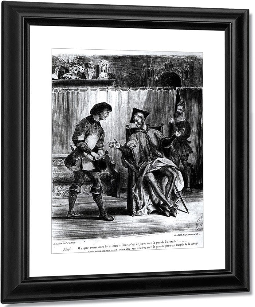 Mephistopheles And The Pupil, From Goethe's Faust By Ferdinand Victor Eugene Delacroix Fine Art Print