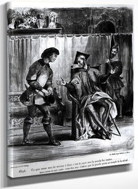 Mephistopheles And The Pupil, From Goethe's Faust By Ferdinand Victor Eugene Delacroix Fine Art Print