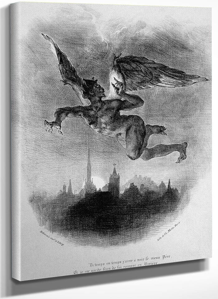 Mephistopheles' Prologue In The Sky, From Goethe's Faust By Ferdinand Victor Eugene Delacroix Fine Art Print