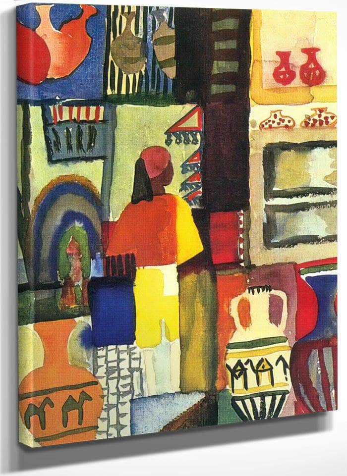 Merchant With Jugs By August Macke Fine Art Print