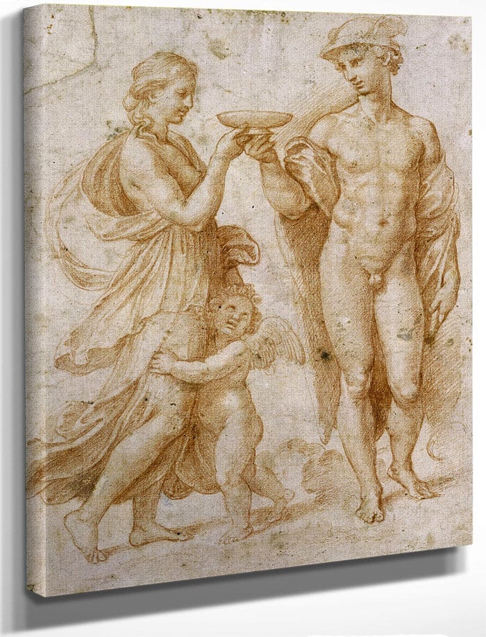 Mercury Offering The Cup Of Immortality To Psyche 2 By Raphael Fine Art Print