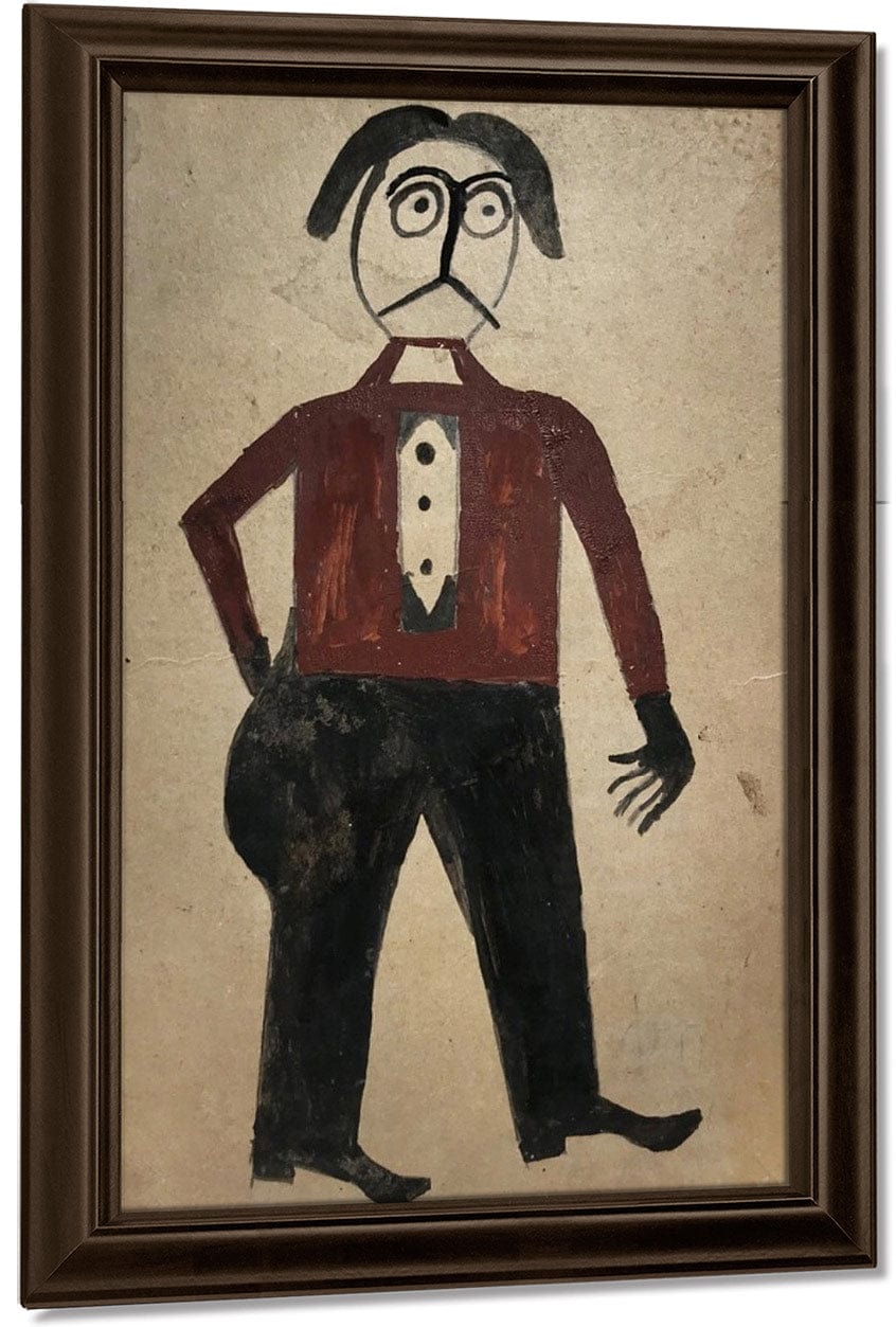 Mexican Man By Bill Traylor Fine Art Print