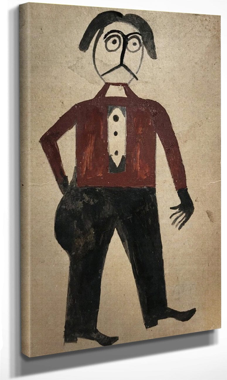 Mexican Man By Bill Traylor Fine Art Print