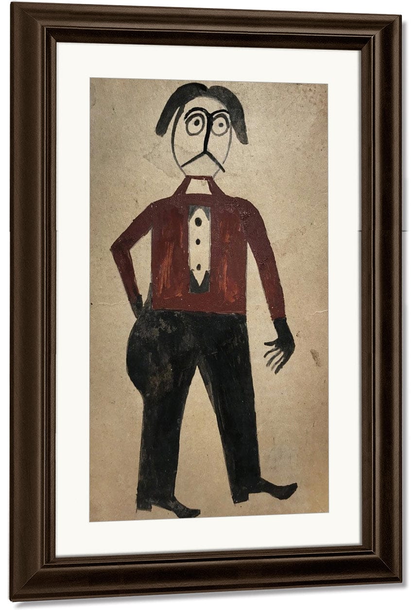 Mexican Man By Bill Traylor Fine Art Print