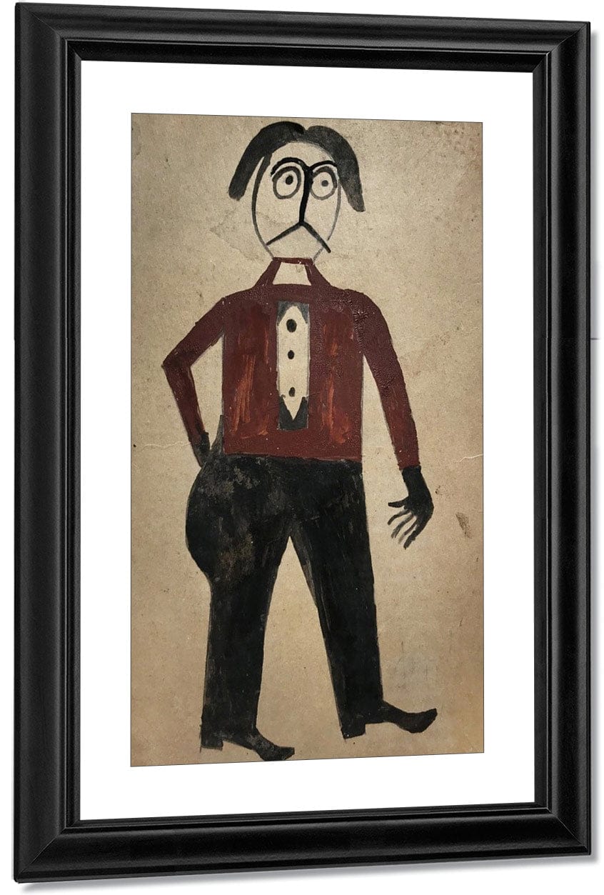 Mexican Man By Bill Traylor Fine Art Print