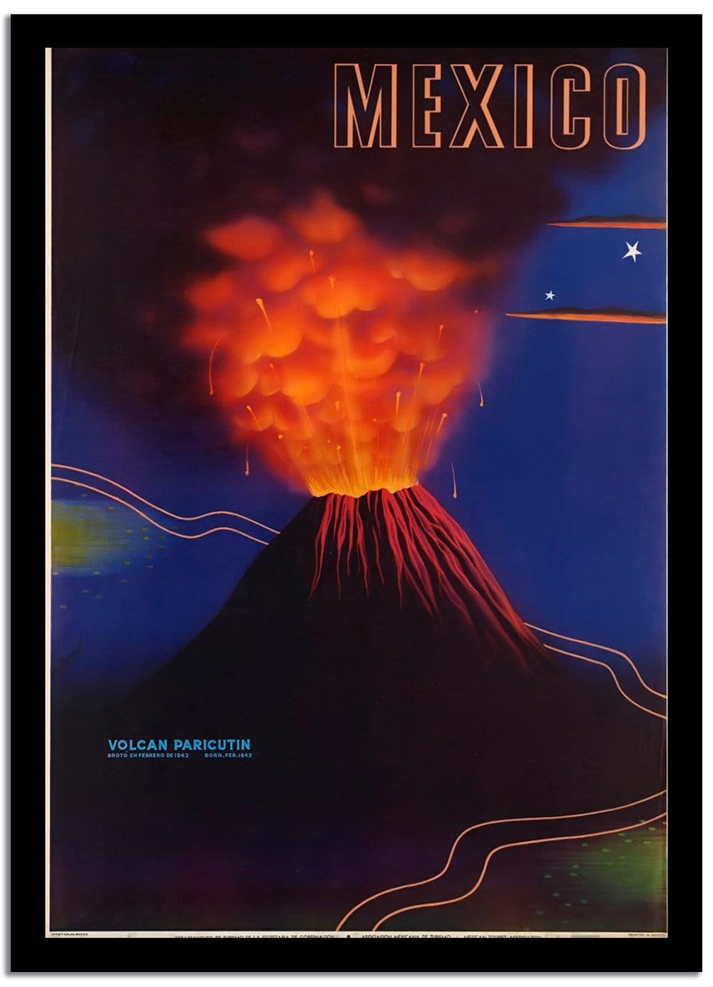 Mexico  Vintage Postera Fine Art Print