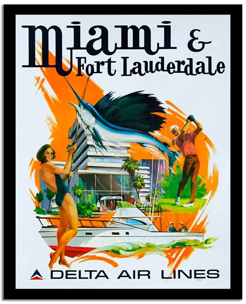 Miami  Vintage Postera Fine Art Print