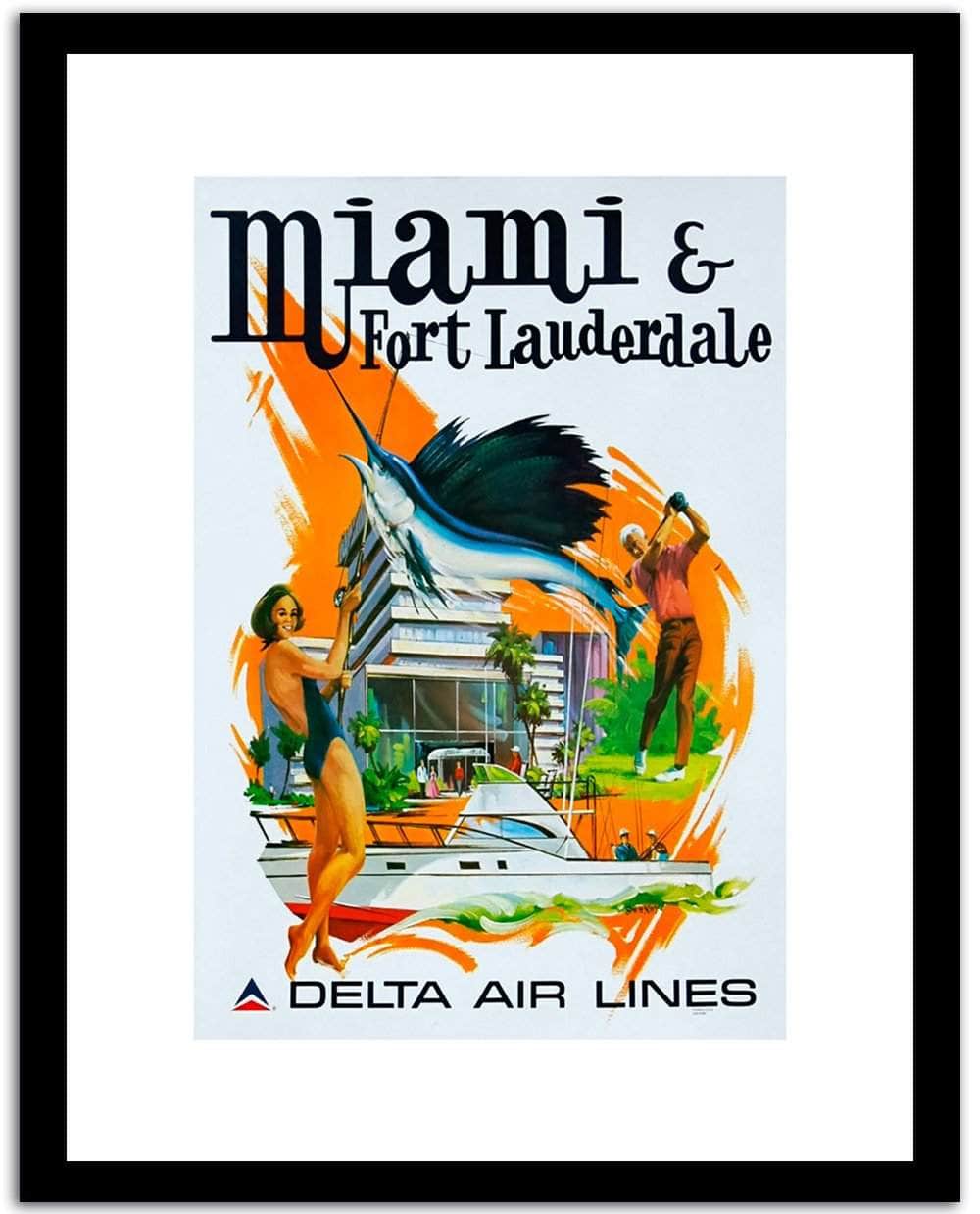 Miami  Vintage Postera Fine Art Print