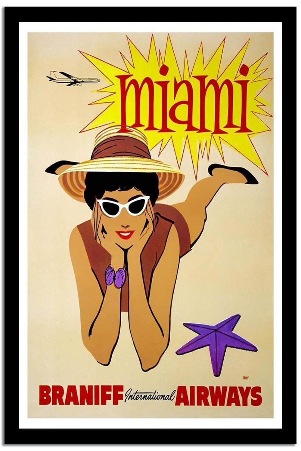 Miami  Vintage Posterc Fine Art Print