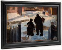 Michael Ancher On His Way To His Studio Accompanied By The Organist Helene Christensen Upload By Anna Ancher Fine Art Print