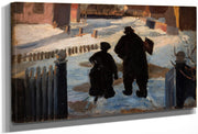 Michael Ancher On His Way To His Studio Accompanied By The Organist Helene Christensen Upload By Anna Ancher Fine Art Print