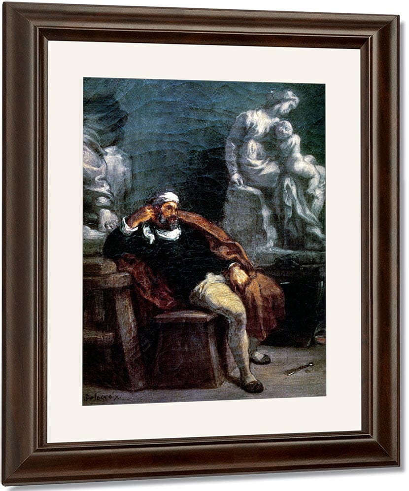 Michelangelo (1475 1564) In His Studio By Ferdinand Victor Eugene Delacroix Fine Art Print