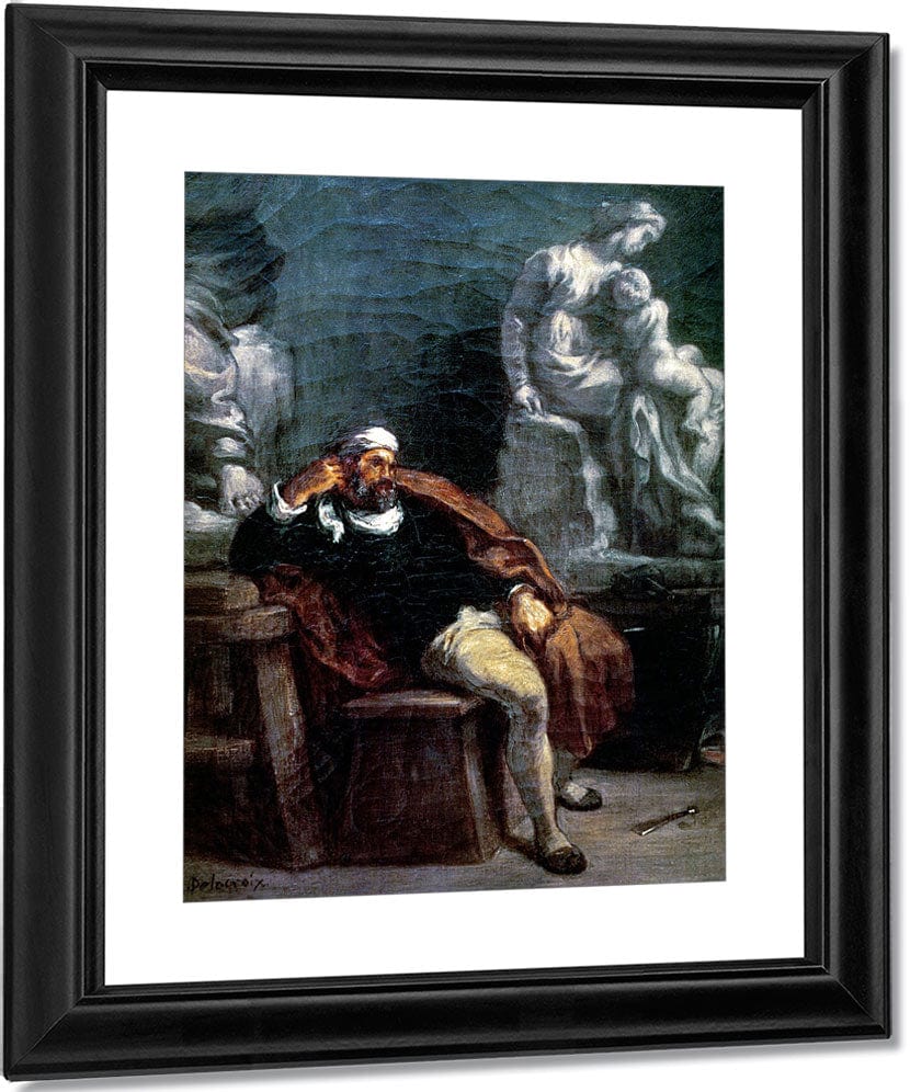 Michelangelo (1475 1564) In His Studio By Ferdinand Victor Eugene Delacroix Fine Art Print