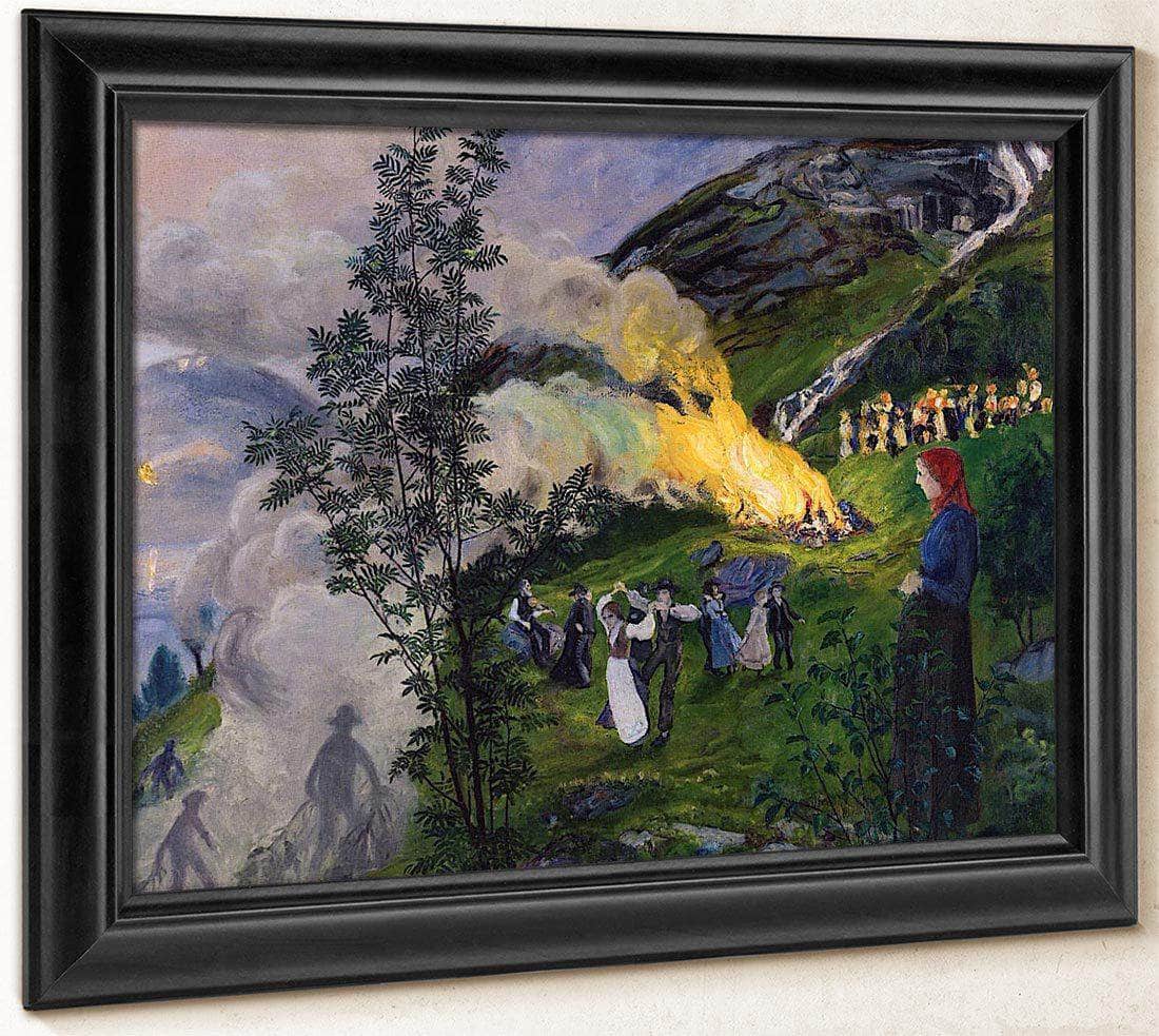 Midsummer Eve Bonfire 1 By Nicolai Astrup Fine Art Print