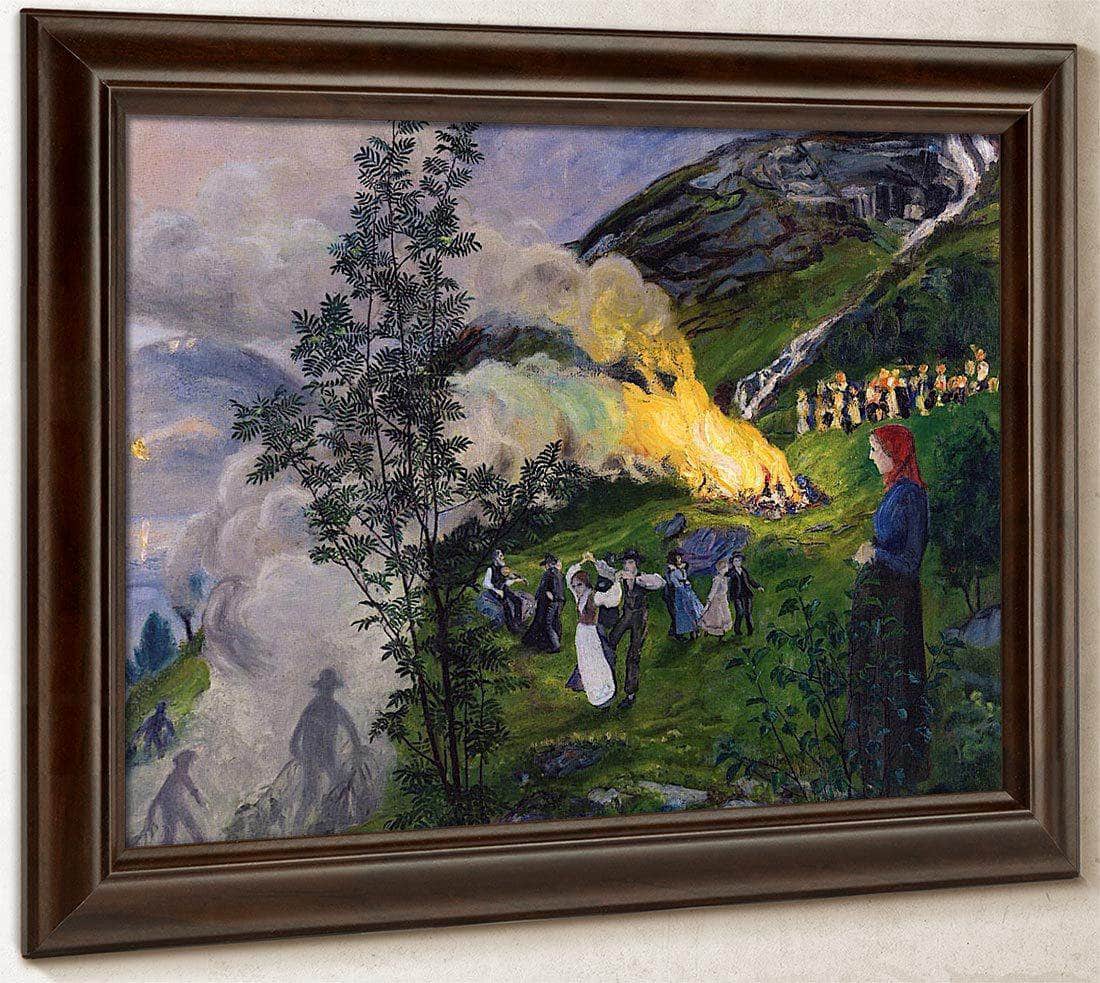 Midsummer Eve Bonfire 1 By Nicolai Astrup Fine Art Print