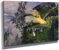 Midsummer Eve Bonfire 1 By Nicolai Astrup Fine Art Print