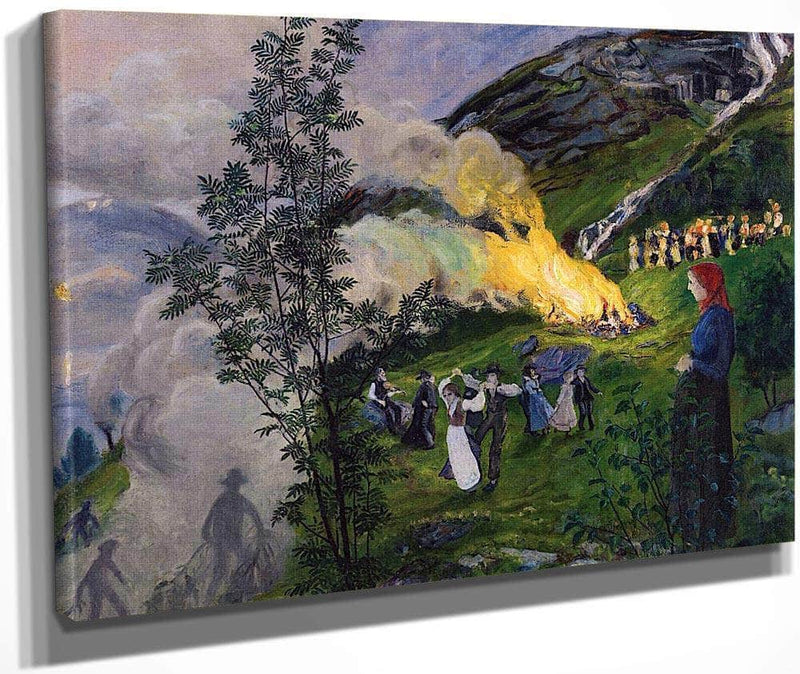 Midsummer Eve Bonfire 1 By Nicolai Astrup Fine Art Print