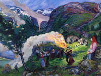 Midsummer Eve Bonfire 2 By Nicolai Astrup Fine Art Print