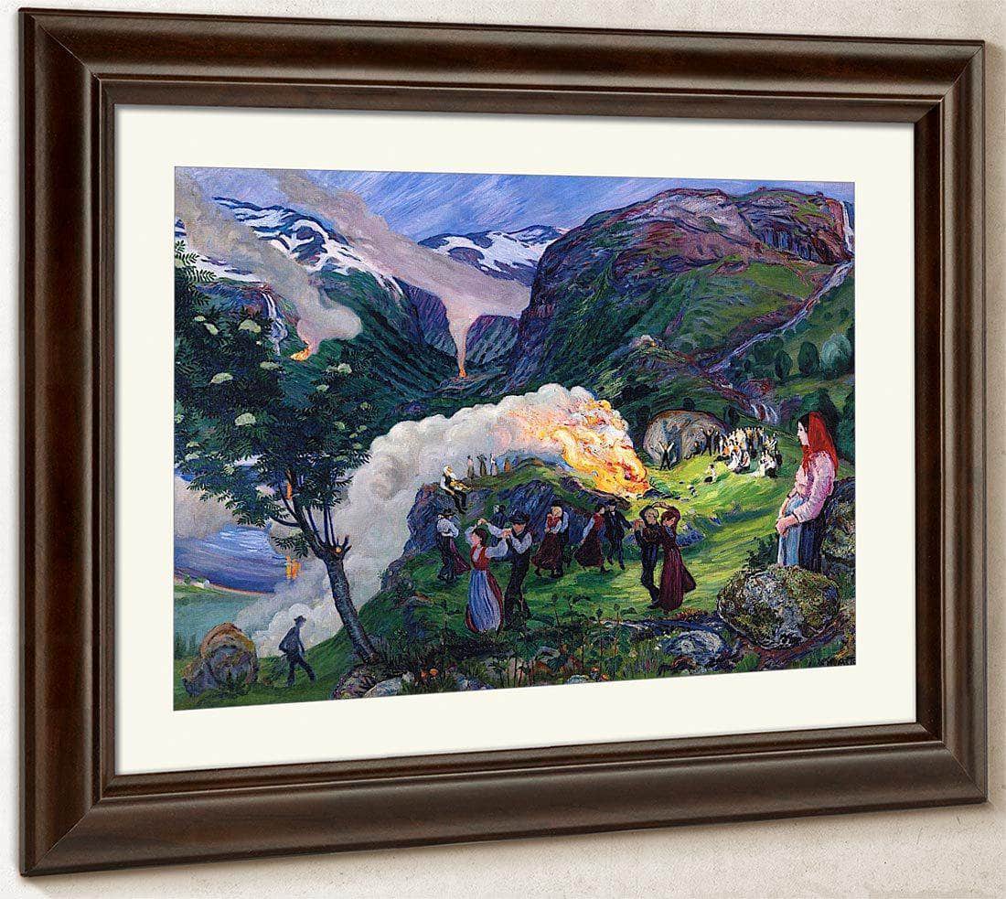 Midsummer Eve Bonfire 2 By Nicolai Astrup Fine Art Print
