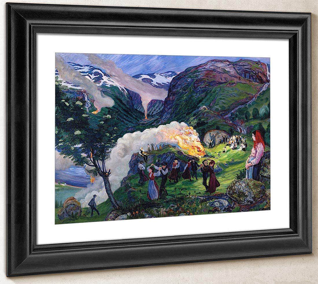 Midsummer Eve Bonfire 2 By Nicolai Astrup Fine Art Print