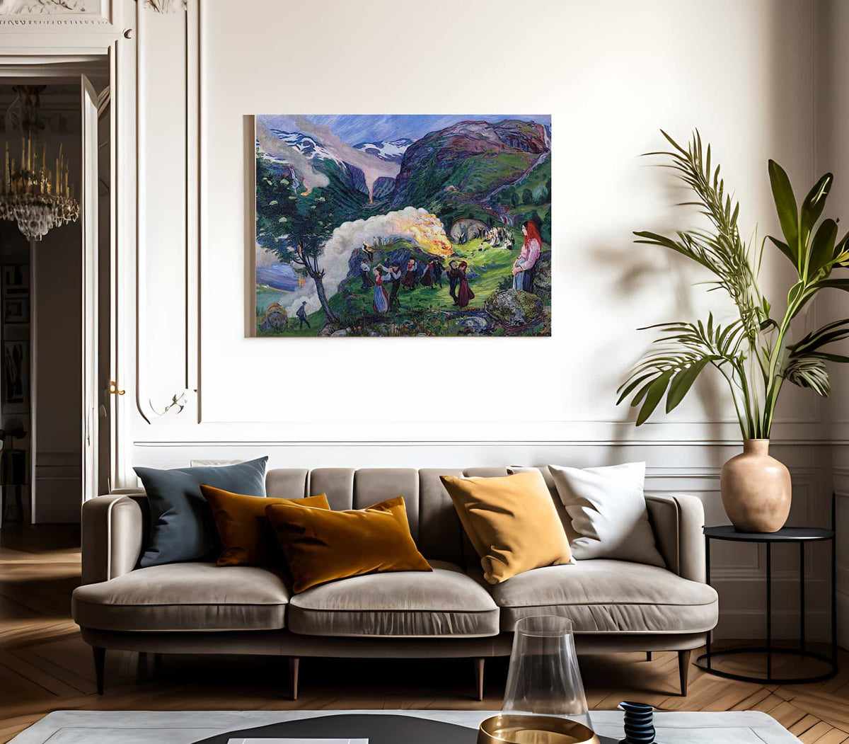 Midsummer Eve Bonfire 2 By Nicolai Astrup Fine Art Print