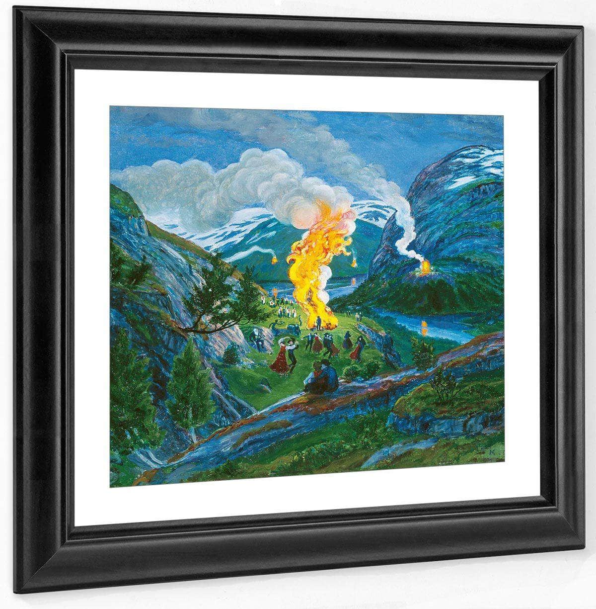 Midsummer Eve Bonfire 3 By Nicolai Astrup Fine Art Print
